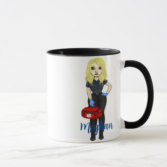 Taza Café de mujer rubia con Moda personalizada de "com (Derecha)