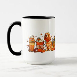 Taza Café de perro otoñal, Cocker Spaniel, Cae Vibes
