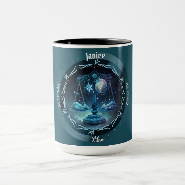 Taza Café de Personalizable Libra Zodiac (Centro)