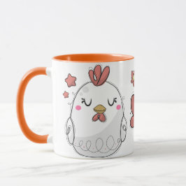 Taza Café de pollo dibujado con mano rústica