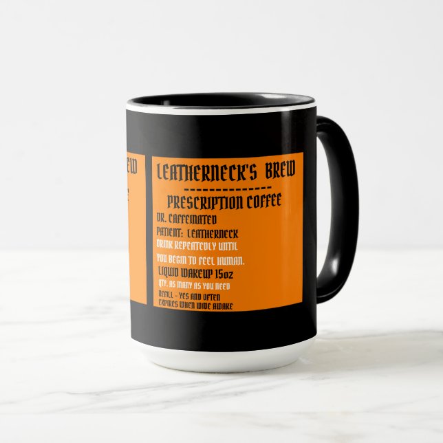 TAZA CAFÉ DE PRESCRIPCIÓN DE BREW DE LEATHERNECK (Anverso derecho)