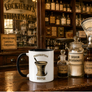 Taza Café de prescripción de Farmacia Mortero y Mano