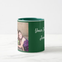 Taza Café de regalo de la PLANTILLA fotográfica verde p