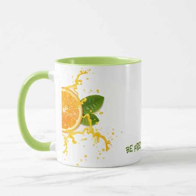 Taza Café de trozo de fruta naranja Mug (Izquierda)