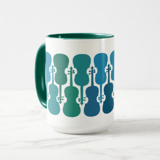 Taza Café de violín azul y verde