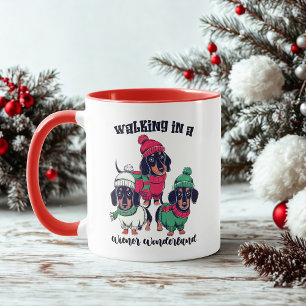 Taza Café de Wiener Wonderland Dachshund Doxie Navidade
