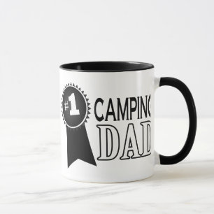 Taza Café del día del padre del papá que acampa o ta