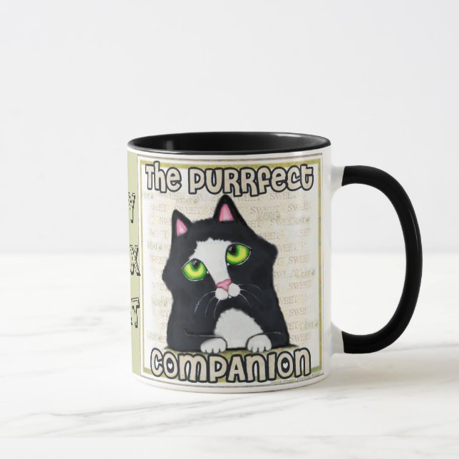 Taza Café del gato del smoking/taza del té (Derecha)