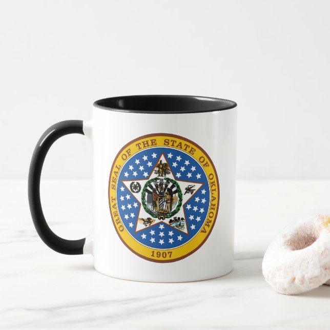Taza Café del Sello de Oklahoma (Con donut)