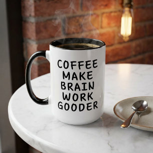 Taza Café Divertido Hace Que El Cerebro Funcione Mejor