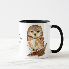 Taza Café divertido, sin botín, cite a lechuza