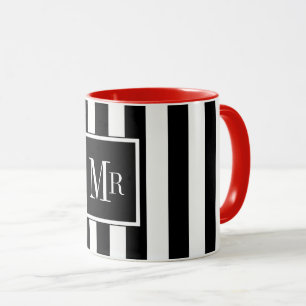 TAZA CAFÉ ELEGANTE MUG_ " SR." BLACK/WHITE/RED