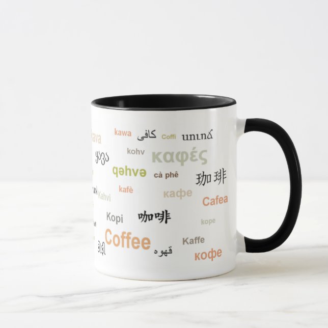 Taza Café en los otros idiomas (naranja) (Derecha)