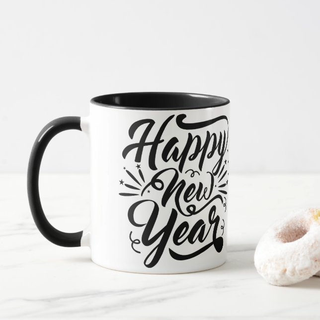 Taza Café Feliz Año Nuevo (Con donut)