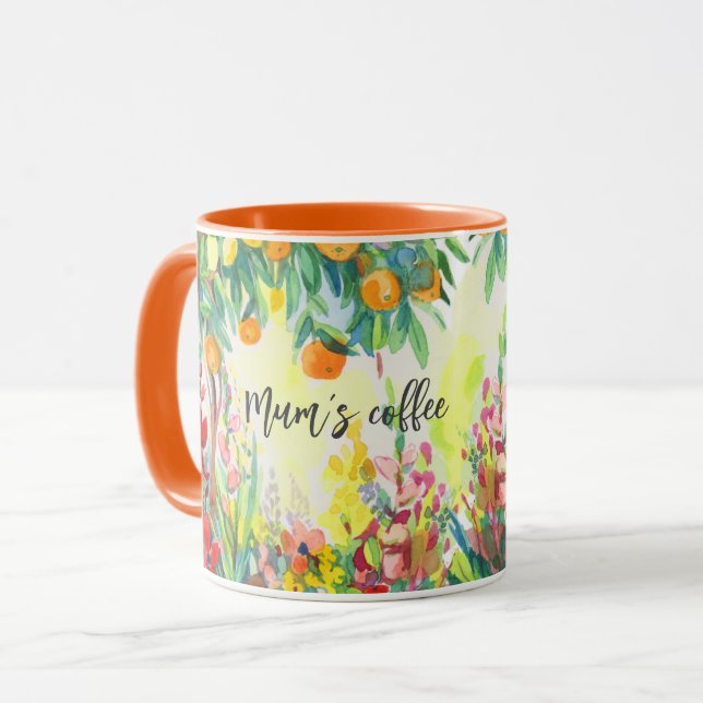 Taza Café, FLORES y naranjas de mamá (Anverso izquierdo)