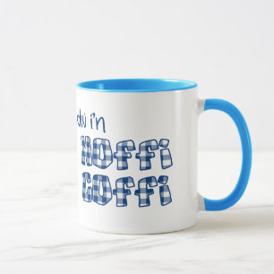 Taza Café galés: Hoffi Coffi, Blue Check Gingham