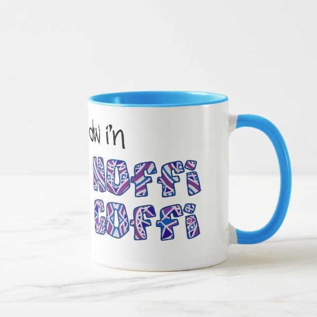 Taza Café galés: Hoffi Coffi, patrón púrpura (Derecha)