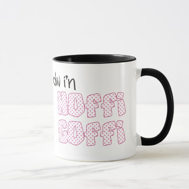 Taza Café galés: Hoffi Coffi, puntos rosados de polka (Derecha)