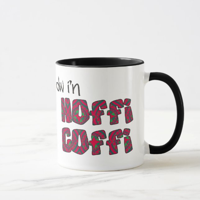 Taza Café galés: Trama de café Hoffi, rojo, verde (Derecha)