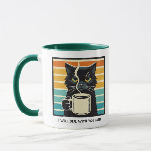 Taza Café Gato Estado de Ánimo Matutino