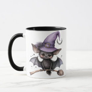 Taza Café Halloween Black Witch Bat