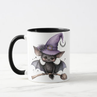 Taza Café Halloween Black Witch Bat