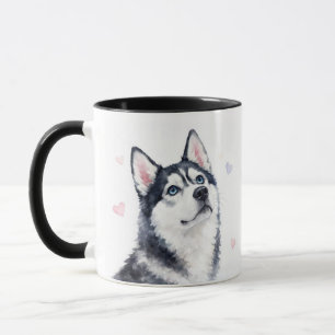 Taza Café Hermosos Corazones Husky Siberiano
