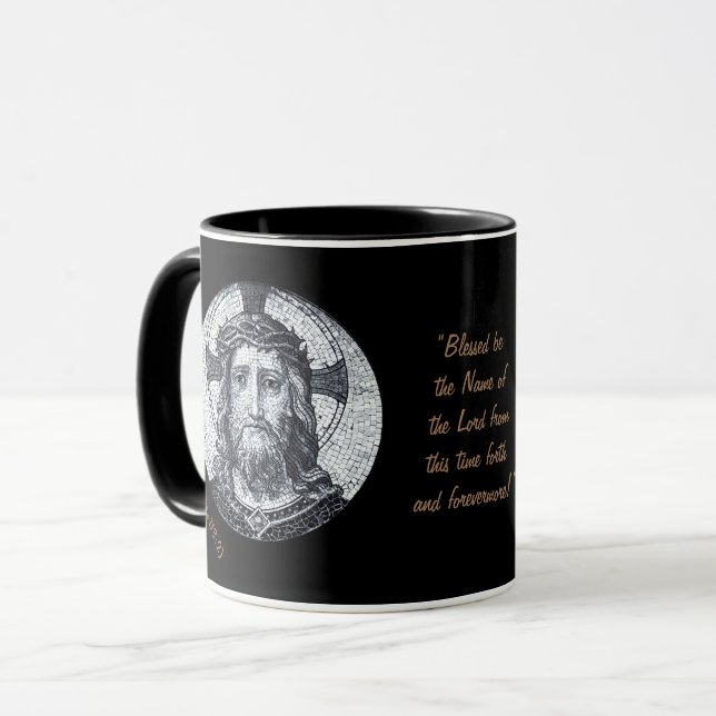 Taza Café Jesucristo y Oración "Salmo 113:2 Bendición" (Anverso izquierdo)