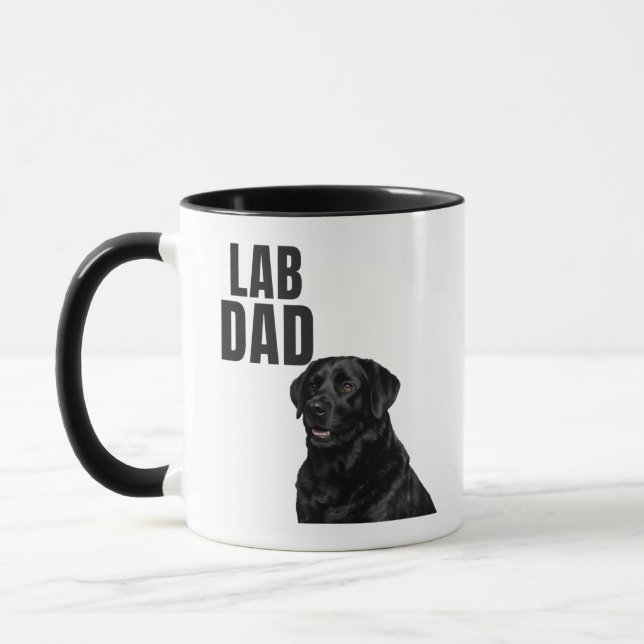 Taza Café Lab Dad Labrador Retriever Negro (Izquierda)