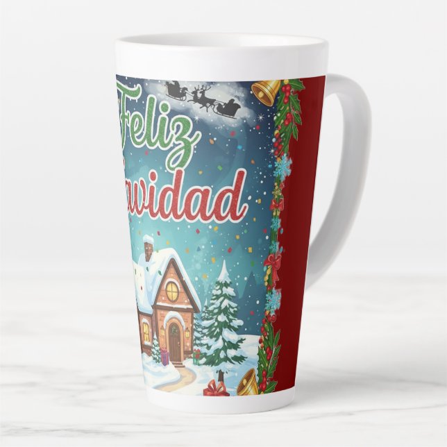 Taza Café Latte de Navidad – Feliz Navidad con Cas (Ángulo derecho)