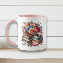 Café, libros y flores