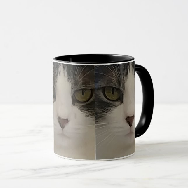 Taza Café lindo del modelo de la cara del gato (Anverso derecho)