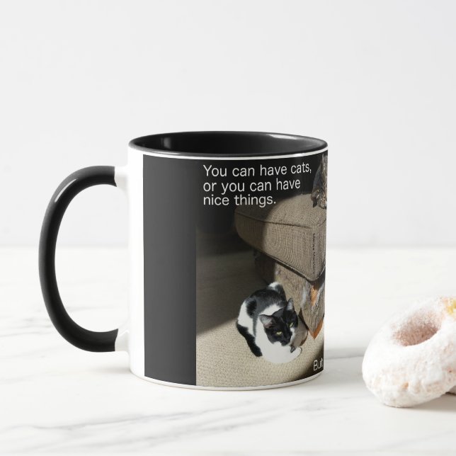 Taza Café meme para gatos Mug (Con donut)