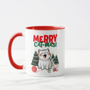 Taza Café Merry Cat-Mas Coffee Mug: Gato Personalizado