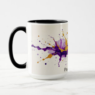 Taza Café moderno abstracto Baile de Tinta y Oro