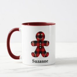 Taza Café monograma hombre de pan de jengibre rojo con