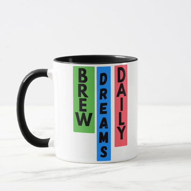 Taza Café motivacional: Brew Dreams Daily (Izquierda)