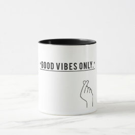 Taza Café motivacional minimalista "sólo con buenas vib