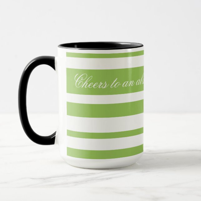 Taza Café Mug Con Rayas Verdes (Izquierda)