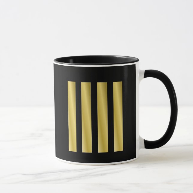 Taza Café Mug con tiras de oro del capitán (Derecha)