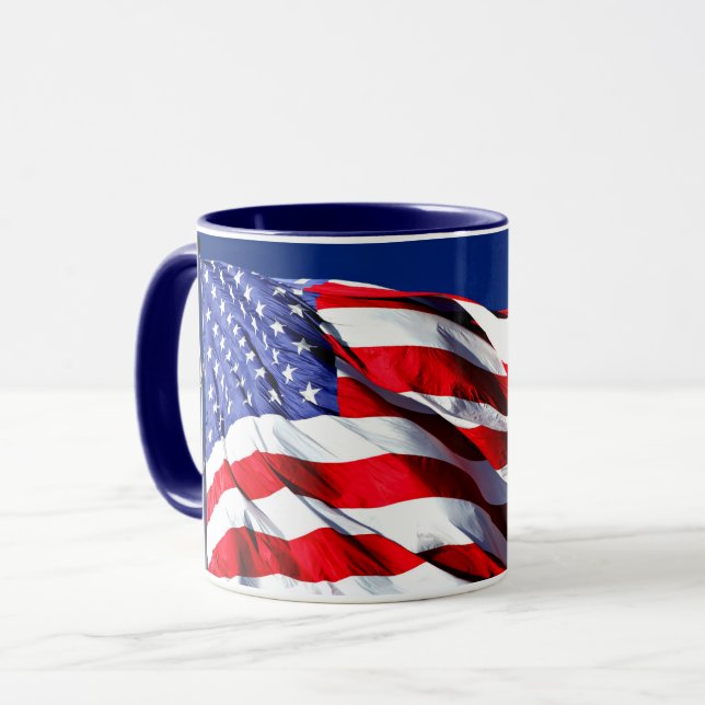 Taza Café Mug de la bandera de los Estados Unidos (Anverso izquierdo)