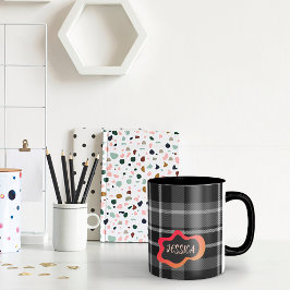 Taza Café Mug gris y blanco personalizado