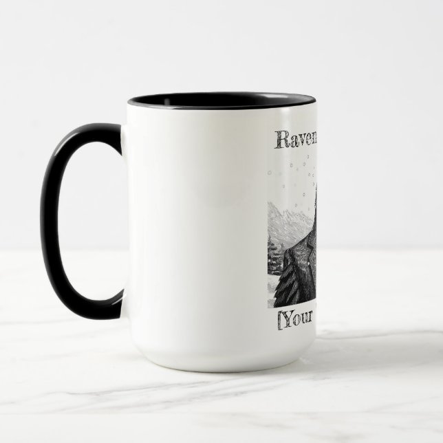 Taza Café mug, Raven About Town - ciudad Personalizar (Izquierda)