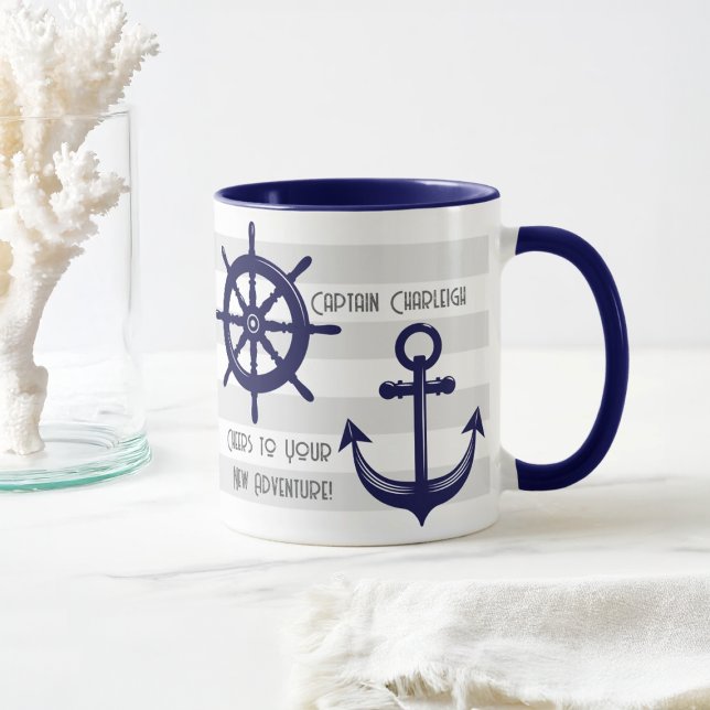 Taza Café Náutico y Anchor Personalizado y Rueda de Bar (Subido por el creador)