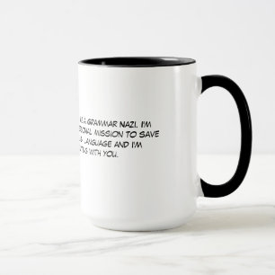 Taza Café nazi y té de la gramática sarcástica
