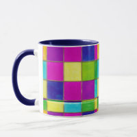 Café o té colorido neón de vidrio manchado