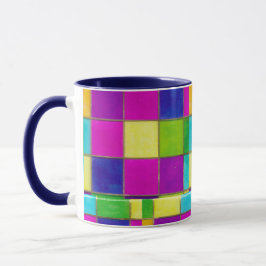 Taza Café o té colorido neón de vidrio manchado