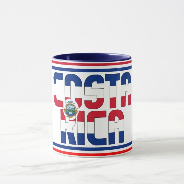 Taza Café patriótico con bandera de Costa Rica (Centro)