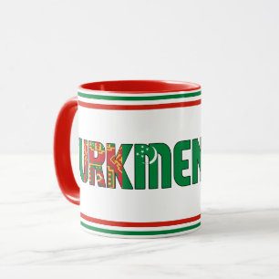 Taza Café patriótico con bandera nacional de Turkmenist