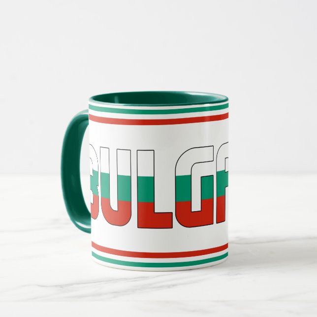 Taza Café patriótico de bandera nacional de Bulgaria (Anverso izquierdo)